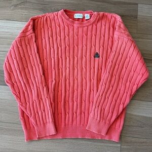 Vintage Izod Pink Cable Knit Crewneck Sweater